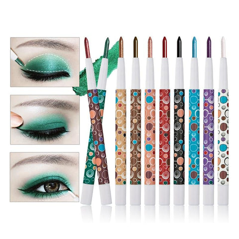 HUAMIANLI Brand 10 Color Shimmer Matte Eye Shadow Pen Pigment Smoked Glitter Eyeshadow Pencil Eye Liner Pen Makeup