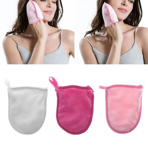 HUAMIANLI Reusable Microfiber Facial Micro Fiber Cloth Face Towel Makeup Remover Cleansing Glove Tool