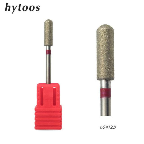 HYTOOS 11 Type Diamond Nail Drill Bit 3/32" Rotary Burr Milling Cutter Bits For Manicure Electric Drill Accessories Nail Tools