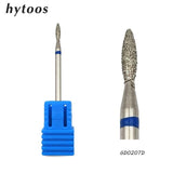 HYTOOS 11 Type Diamond Nail Drill Bit 3/32" Rotary Burr Milling Cutter Bits For Manicure Electric Drill Accessories Nail Tools