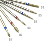 HYTOOS 11 Type Diamond Nail Drill Bit 3/32" Rotary Burr Milling Cutter Bits For Manicure Electric Drill Accessories Nail Tools