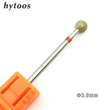 HYTOOS 6 Size Ball Diamond Nail Drill Bit Rotary Burr Cuticle Clean Electric Bits For Manicure Drill Accessories Nail Mills