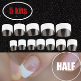 Half Cover French Acrylic False Nail Tips Square Medium Pure White DIY Nail Art Manicure Products 24Pcs N210