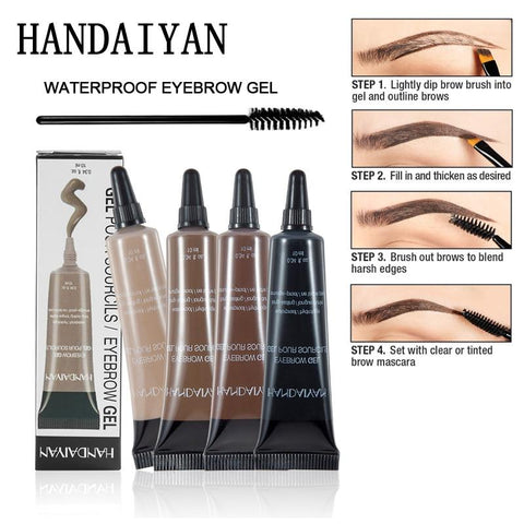 Henna Eyebrow Gel BRUNETTE Tint Eyebrow Dye Cream Caramel Black Microblading Eyebrow Tattoo Pen Pomade Brow Enhancer Brush Kit