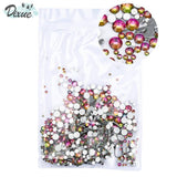 High Brightness Mixed Size 1000 / Pack Crystal Transparent AB Non-Thermal Modification Flat Bottom Diamond Nail 3D Nail Art 350