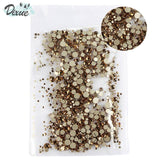 High Brightness Mixed Size 1000 / Pack Crystal Transparent AB Non-Thermal Modification Flat Bottom Diamond Nail 3D Nail Art 350