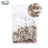High Brightness Mixed Size 1000 / Pack Crystal Transparent AB Non-Thermal Modification Flat Bottom Diamond Nail 3D Nail Art 350