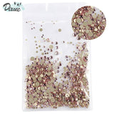 High Brightness Mixed Size 1000 / Pack Crystal Transparent AB Non-Thermal Modification Flat Bottom Diamond Nail 3D Nail Art 350