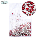High Brightness Mixed Size 1000 / Pack Crystal Transparent AB Non-Thermal Modification Flat Bottom Diamond Nail 3D Nail Art 350