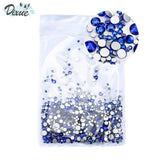 High Brightness Mixed Size 1000 / Pack Crystal Transparent AB Non-Thermal Modification Flat Bottom Diamond Nail 3D Nail Art 350