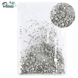 High Brightness Mixed Size 1000 / Pack Crystal Transparent AB Non-Thermal Modification Flat Bottom Diamond Nail 3D Nail Art 350