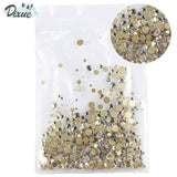 High Brightness Mixed Size 1000 / Pack Crystal Transparent AB Non-Thermal Modification Flat Bottom Diamond Nail 3D Nail Art 350