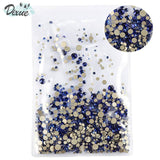 High Brightness Mixed Size 1000 / Pack Crystal Transparent AB Non-Thermal Modification Flat Bottom Diamond Nail 3D Nail Art 350
