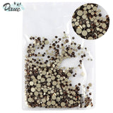 High Brightness Mixed Size 1000 / Pack Crystal Transparent AB Non-Thermal Modification Flat Bottom Diamond Nail 3D Nail Art 350