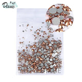 High Brightness Mixed Size 1000 / Pack Crystal Transparent AB Non-Thermal Modification Flat Bottom Diamond Nail 3D Nail Art 350