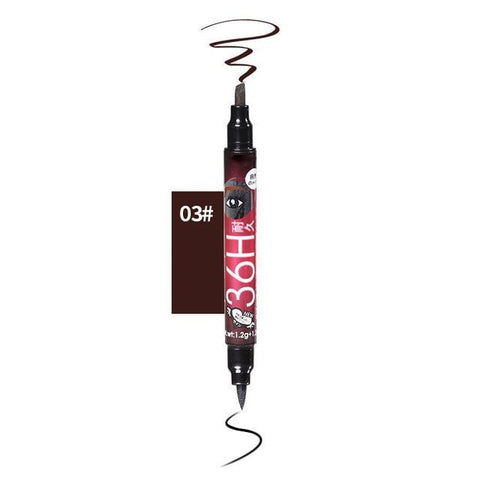 High Quality Natural 2 in 1 Waterproof Long-lasting Eyebrow Eyeliner Liquid Eyebrow Pen Pencil Makeup Cosmetic Tools