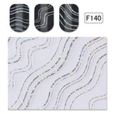 Holographic Gold 3D Nail Sticker Coconut Tree Leaf Holo Laser Adhesive Decal Sticker Manicure Nail Art Decoration 1 Sheet