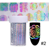 Holographic Nail Foil Sticker Dreamcatcher Geometric Holo Nail Art Transfer foil Sticker Water Slide Nail Art Decals stickers