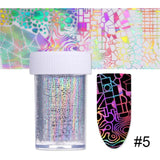 Holographic Nail Foil Sticker Dreamcatcher Geometric Holo Nail Art Transfer foil Sticker Water Slide Nail Art Decals stickers