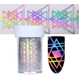 Holographic Nail Foil Sticker Dreamcatcher Geometric Holo Nail Art Transfer foil Sticker Water Slide Nail Art Decals stickers