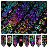 Holographic Nail Foil Sticker Dreamcatcher Geometric Holo Nail Art Transfer foil Sticker Water Slide Nail Art Decals stickers