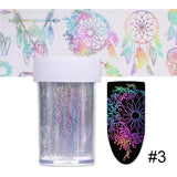 Holographic Nail Foil Sticker Dreamcatcher Geometric Holo Nail Art Transfer foil Sticker Water Slide Nail Art Decals stickers