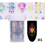 Holographic Nail Foil Sticker Dreamcatcher Geometric Holo Nail Art Transfer foil Sticker Water Slide Nail Art Decals stickers