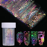 Holographic Nail Foil Sticker Dreamcatcher Geometric Holo Nail Art Transfer foil Sticker Water Slide Nail Art Decals stickers