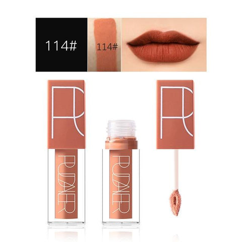 Hot Brand Long Lasting Velvet Lips Tint Liquid Lipstick Matte Beauty Cosmetics Sexy Nude Pigment Matte Lip Gloss Tattoo Makeup