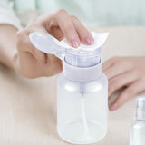 Hot! Push Down Empty Pump Dispenser For Nail Polish Remover Alcohol Clear Bottle