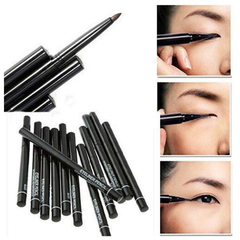 Hot Sale! 2pcs/lot  Women Waterproof Retractable Rotary Eyeliner Pen Eye Liner Pencil Makeup Cosmetic Tool