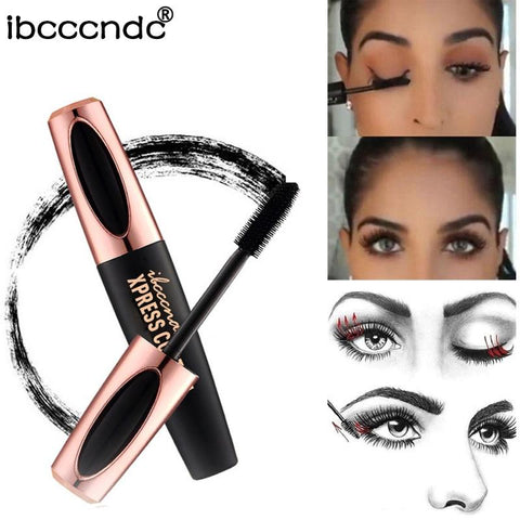 Hot Sale 4D Silk Fiber Lash Mascara Waterproof Rimel 3d Mascara Eyelash Extension Black Thick Lengthening Eye Lashes Cosmetics