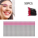 Hot Sale 7color 50PCS/set  Applicator Spoolers Makeup Brush Tool Cosmetic Eyelash Extension Disposable Mascara Wand