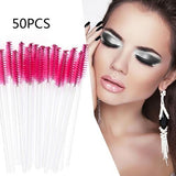 Hot Sale 7color 50PCS/set  Applicator Spoolers Makeup Brush Tool Cosmetic Eyelash Extension Disposable Mascara Wand