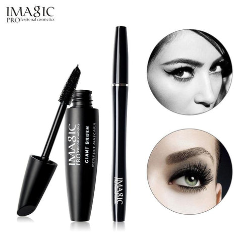 IMAGIC 2pcs/set  Eyes Mascara Professional Lengthening Thick Curly Makeup Waterproof Liquid Eyeliner Pencil Cosmetic Tools