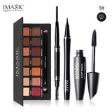 IMAGIC 4PCS  Cosmetics Makeup Black Color Mascara  Eyeliner Pencil 14 Colors Glitter  Eyeshadow with Eyebrow Pen