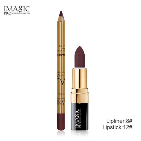 IMAGIC Brand Makeup Set Lipstick & Lipliner Pencil  Cosmetics Combination Waterproof Lip Makeup