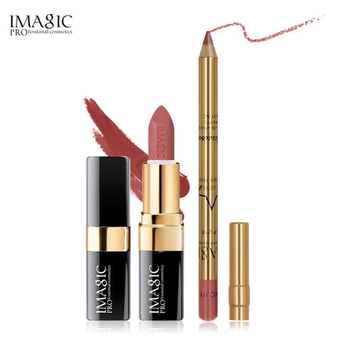 IMAGIC Brand Makeup Set Lipstick & Lipliner Pencil  Cosmetics Combination Waterproof Lip Makeup