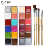 IMAGIC Halloween Face Body Paint Oil Painting Art Make Up Set Tools Party Fancy Dress 12 Flash Tattoo Color+6pcs Paint Brush