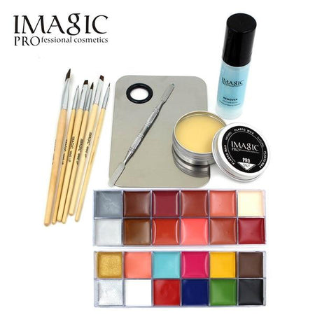IMAGIC Professional  Makeup  Cosmetics 1 X12 Colors Body Painting+Skin Wax+professional makeup remover Makeup Set Tools