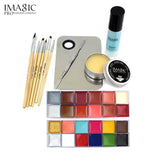 IMAGIC Professional  Makeup  Cosmetics 1 X12 Colors Body Painting+Skin Wax+professional makeup remover Makeup Set Tools