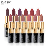 IMAGIC new 12 color lip makeup cream lipstick waterproof lasting light color sexy red lipstick beauty matte eyeliner lipstick