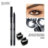 Imagic Brand  1pcs Black Waterproof Eyeliner Pen Pencil Makeup Beauty Cosmetic Tool+1pcs Pencil sharpener