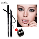 Imagic Brand  1pcs Black Waterproof Eyeliner Pen Pencil Makeup Beauty Cosmetic Tool+1pcs Pencil sharpener