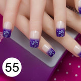 JQ 24pcs Full Cover Fake Nail Art Design With Nail Adhesive Glue Tab 10 Sizes Acrylic Press On Nail Tips False Nail Faux Ongles