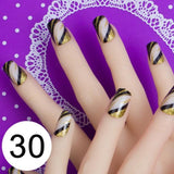 JQ 24pcs Full Cover Fake Nail Art Design With Nail Adhesive Glue Tab 10 Sizes Acrylic Press On Nail Tips False Nail Faux Ongles