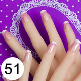 JQ 24pcs Full Cover Fake Nail Art Design With Nail Adhesive Glue Tab 10 Sizes Acrylic Press On Nail Tips False Nail Faux Ongles