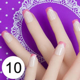 JQ 24pcs Full Cover Fake Nail Art Design With Nail Adhesive Glue Tab 10 Sizes Acrylic Press On Nail Tips False Nail Faux Ongles