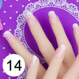 JQ 24pcs Full Cover Fake Nail Art Design With Nail Adhesive Glue Tab 10 Sizes Acrylic Press On Nail Tips False Nail Faux Ongles