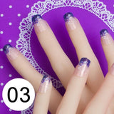JQ 24pcs Full Cover Fake Nail Art Design With Nail Adhesive Glue Tab 10 Sizes Acrylic Press On Nail Tips False Nail Faux Ongles